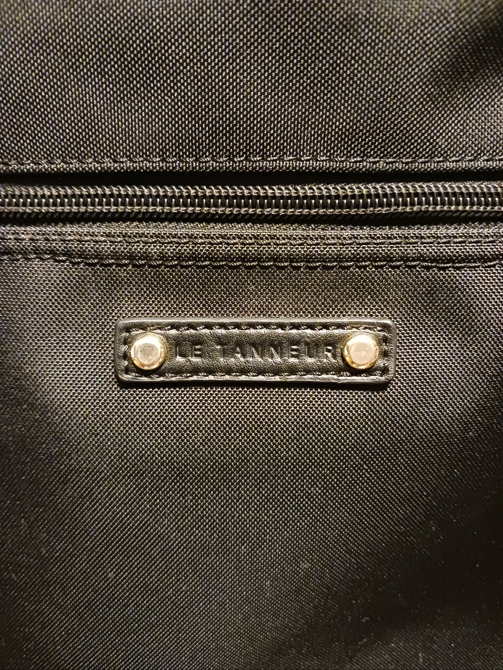 Le Tanneur Black Nylon Backpack With Front Zip Pocket - Like New Condition! — image 3 of 8